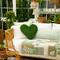 19" UV Resistant Artificial Heart Shaped Grass Pillow Cushion (Indoor/Outdoor)